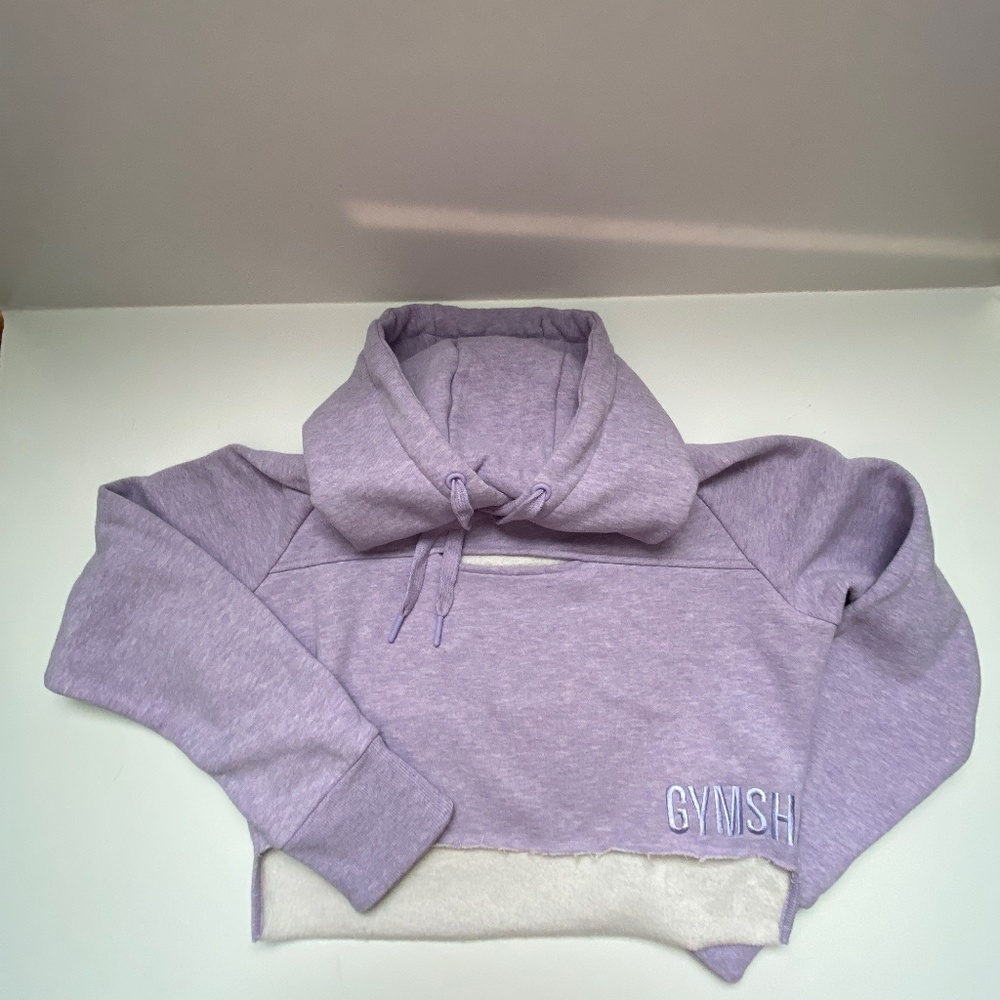 Gymshark cropped raw edge hoodie